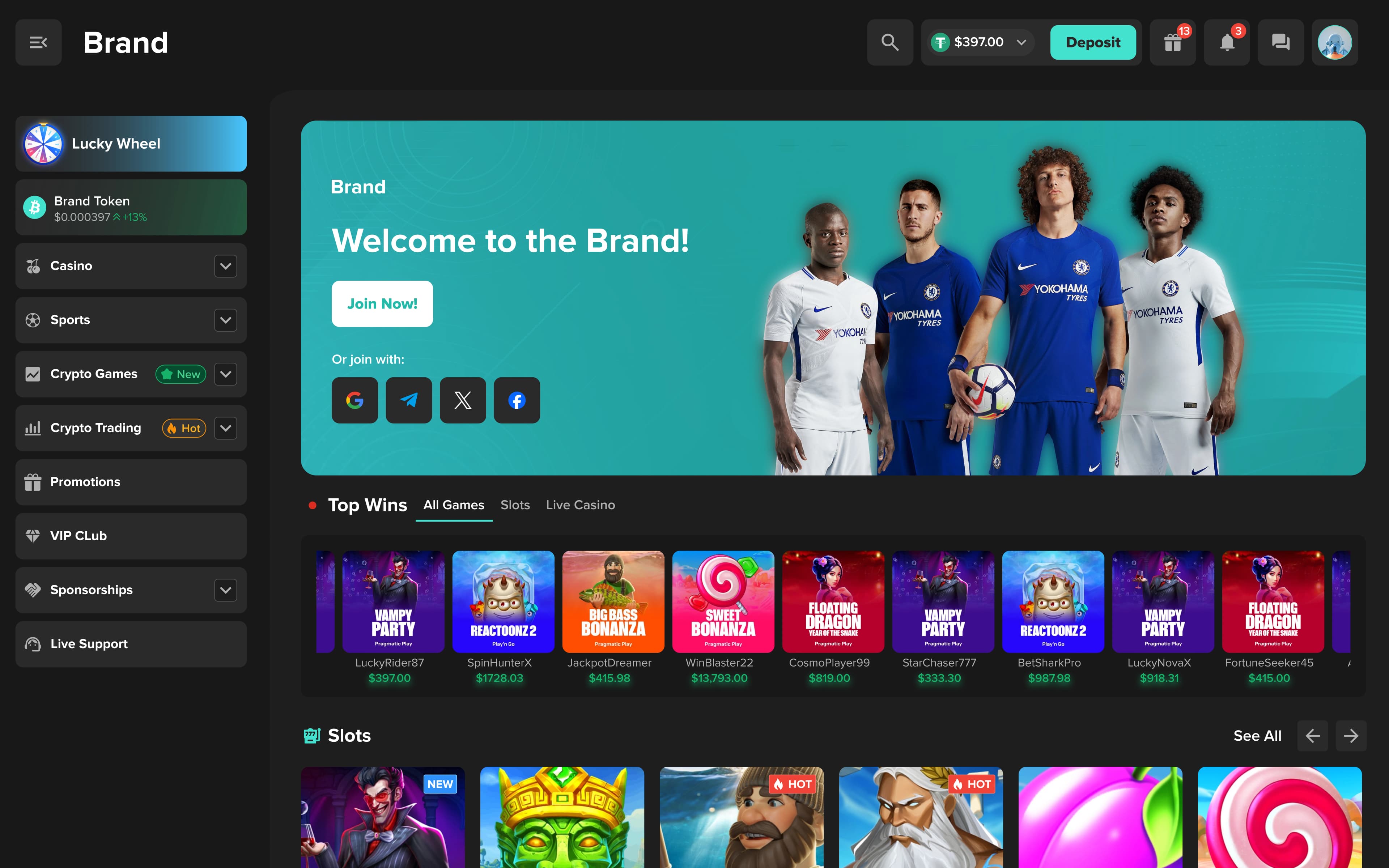 Crypto iGaming portfolio cover showing anonymized product surfaces across casino, sportsbook, and wallet experiences